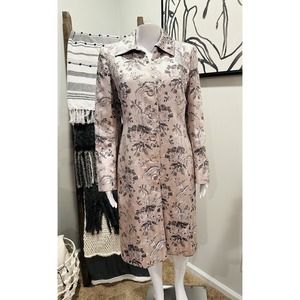 Kay Unger New York Pale Dusty Pink and Gray Silk Damask Formal Coat SZ 8 in EUC!